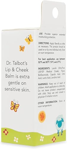 Miniatura 10 de Dr. Talbot's Lanolin - Bálsamo labial y mejillas para bebé, inspirado naturalmente con Citroganix, sabor a leche de vainilla, 0.35 onzas