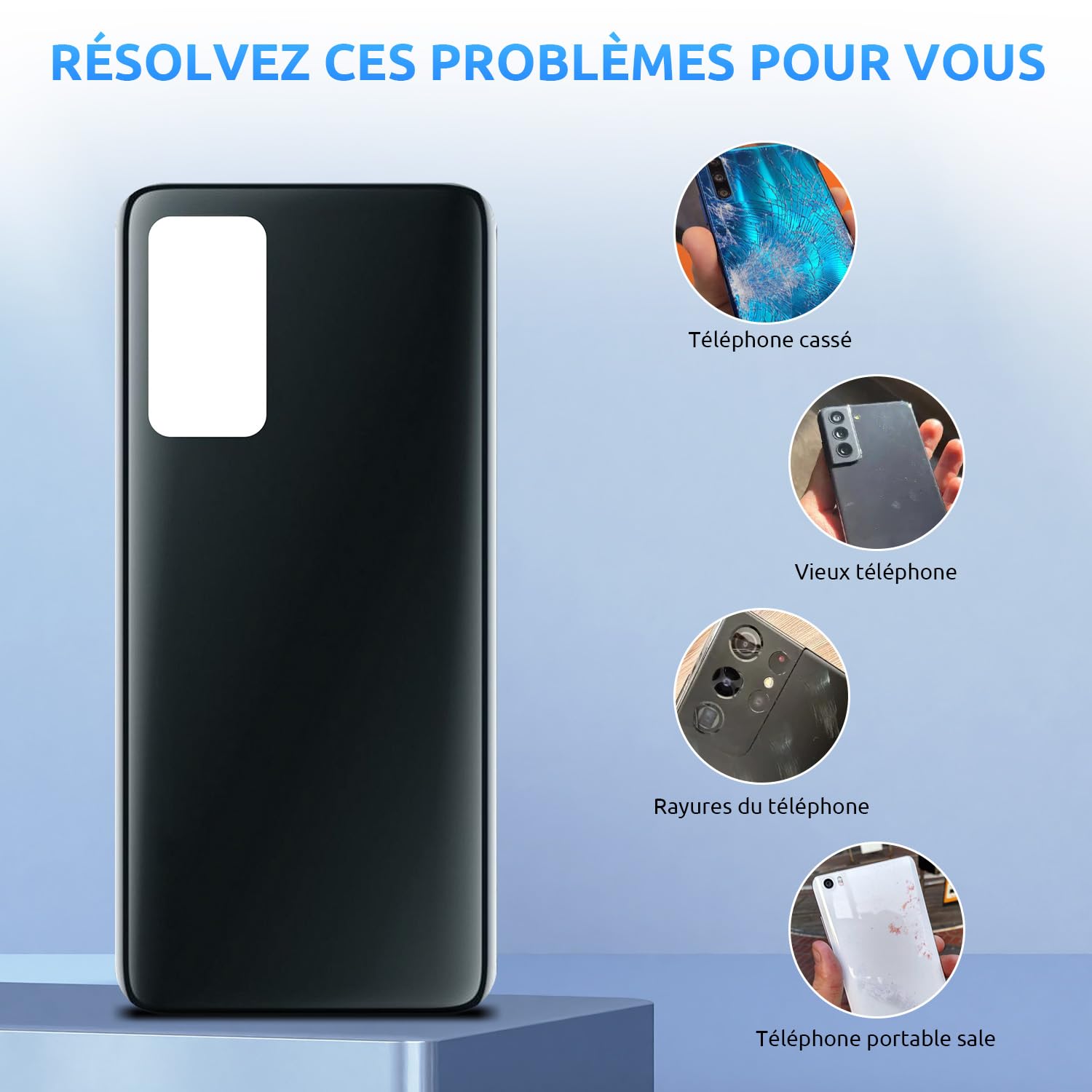 Vitre Arrière De Remplacement Pour Xiaomi Mi 10T / Mi 10T Pro – Origine, Kit Réparation Inclus, Bleu - 5
