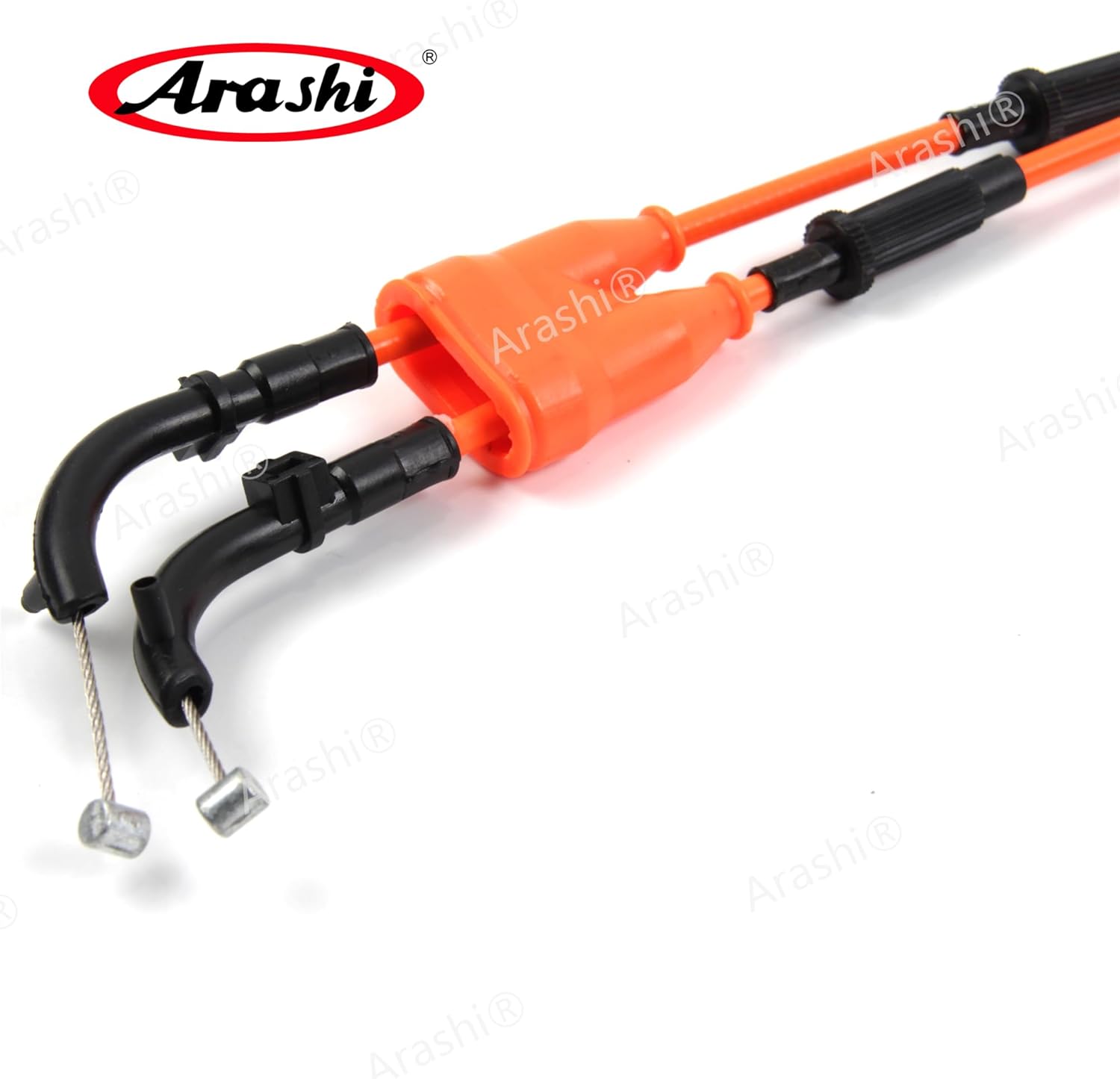 Arashi Throttle Cable for Kawasaki Ninja ZX6R 2007-2008, Stainless Wire Line and Rubber Motorcycle Replacement Accessories Parts Orange