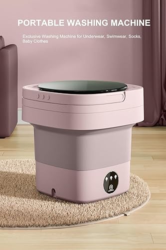 Miniatura 6 de FUIART Lavadora portátil, mini lavadora de 9 litros de alta capacidad con 3 modos de limpieza profunda para ropa interior, ropa de bebé o artículos
