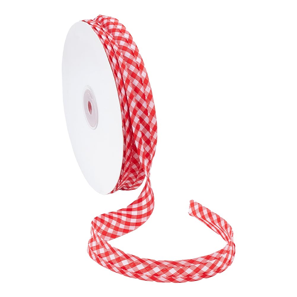Ruban de biais double pli NBEADS rouge de 2,3 cm pour des bordures de matelassage impeccables