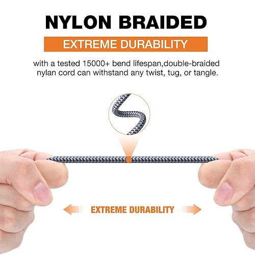 Miniatura 4 de Cable RCA, paquete de 2 (8 pies) de audio de subwoofer de 2 RCA macho a 2 RCA macho escudo, sonido de alta fidelidad, cable trenzado de nailon para