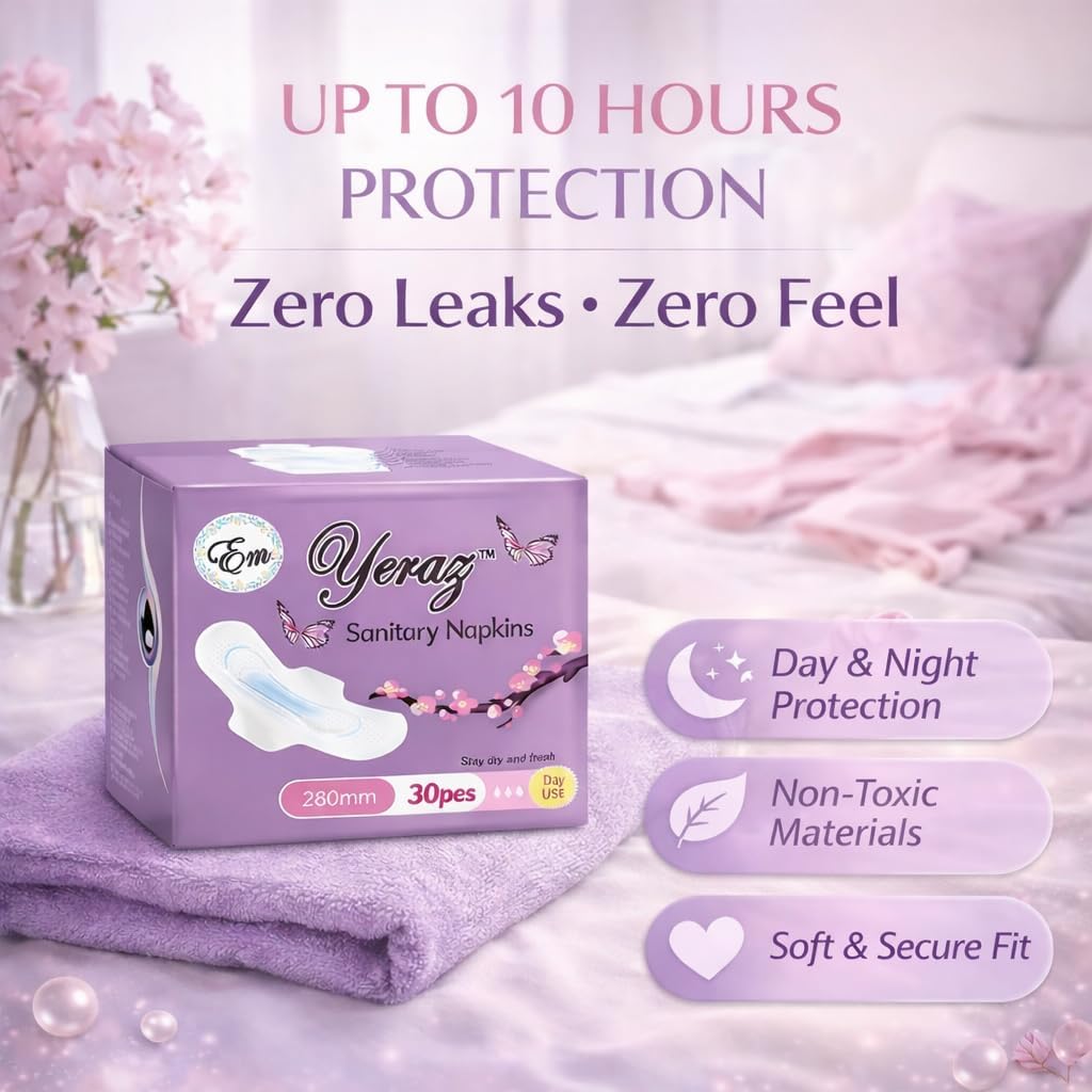 Women Sanitary Pads, Ultra-Thin, Fast Absorbency with Wings, Size 5 pad, Pack of 1,30 Count