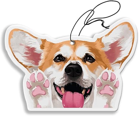 2. WIRESTER Hanging Air Freshener for Car Red Pembroke Welsh Corgi Dog