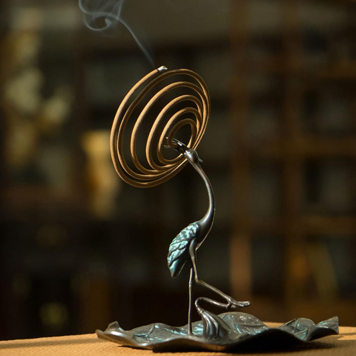 Homoyoyo Crane Incense Holder Coil Holder Tabletop Decoration Household Practical Incense Burner for Home and Office Indoor Aromatherapy