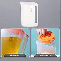 Vista 5 de Hervidor de agua de plástico con tapa, jarras de jugo, jarra de agua para leche, té, limonada, jugo de bebida, 74.4 fl oz