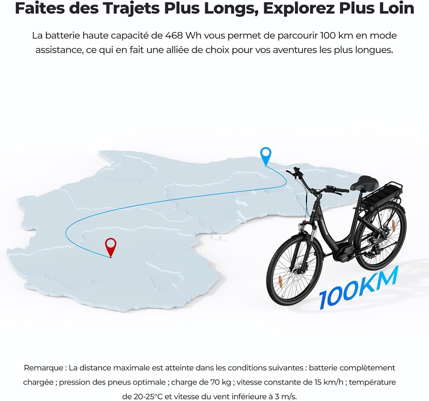 Urbano 2 Vélo Électrique Autonomie 100km 26 Pouces Moteur Central 36V 13AH 250W VTC Homme Femme