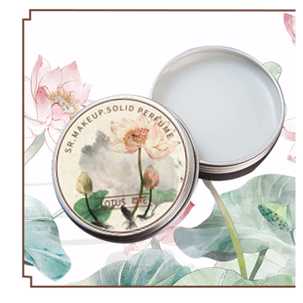 5 pezzi di profumo da , balsamo portatile, profumi a lunga durata, eleganti profumi solidi per le donne (Lotus)