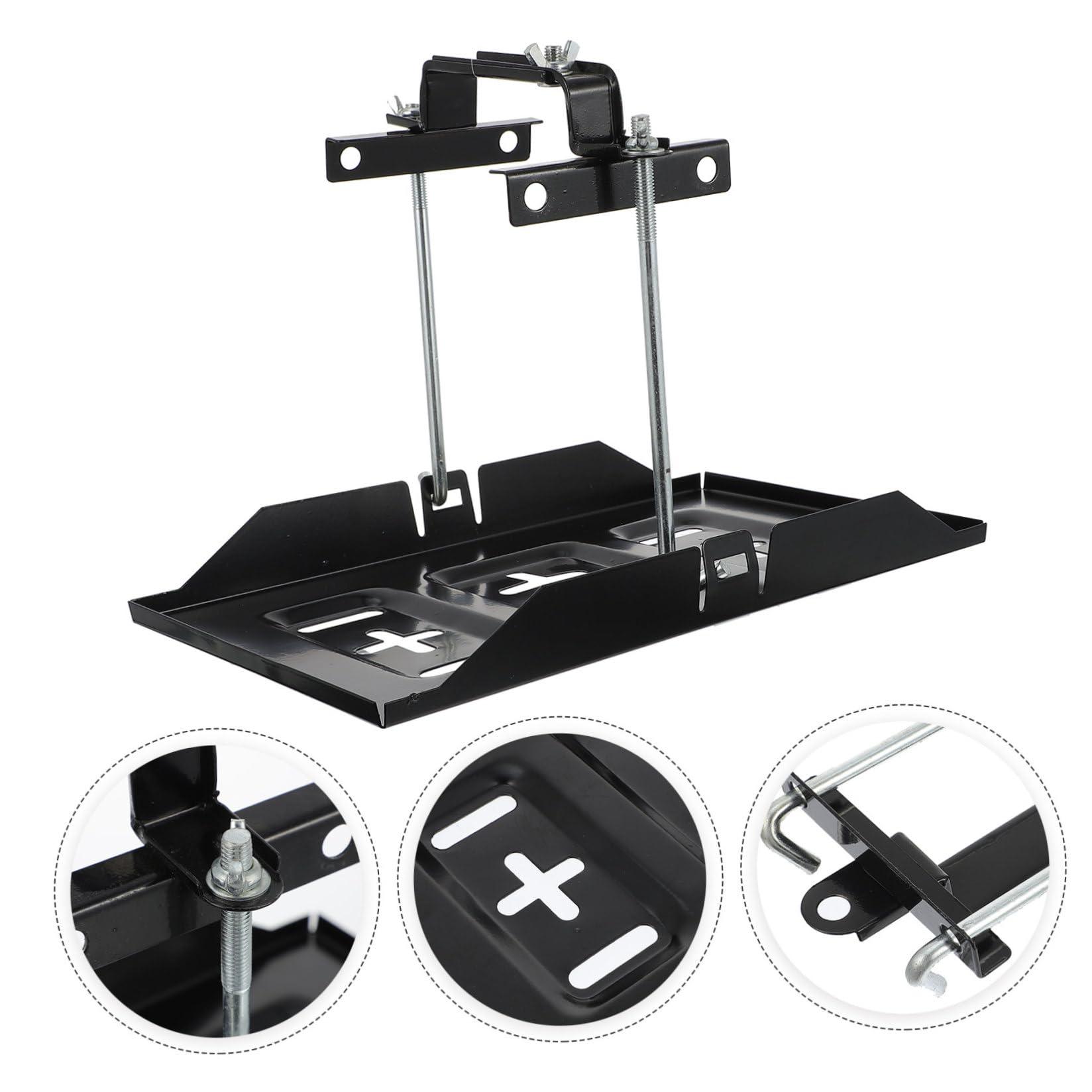 1 Set Support de Batterie de Voiture Fixation, en Fer Noir