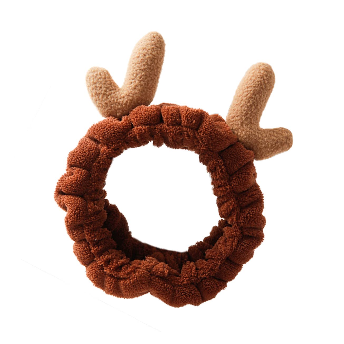 Beavorty 1PCS Reindeer Christmas Headband Antler Headband Plush Wash Face Spa Headwrap Adjustable Animal Ear Ladies Hairhoop Plush Hairband Miss With Ears Bath Towel for Costume Party