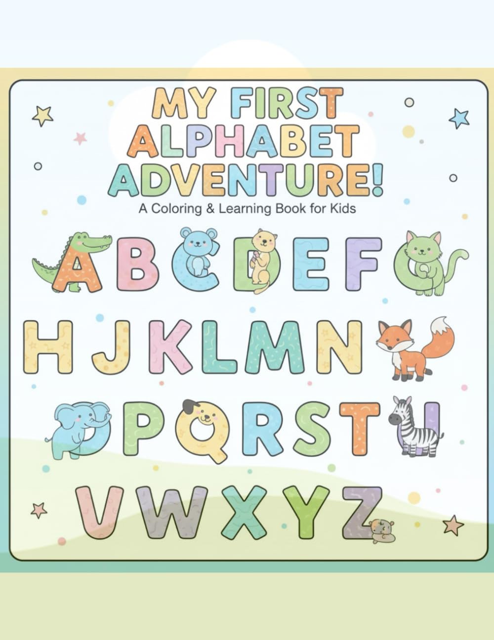 Easy Alphabet Coloring Book for Kids 24 pege: A to Z Simple & Fun Coloring Pages for Toddlers and Preschool Children Ages 2–5