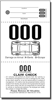 3 Part Valet Parking Tickets (3000 Tickets) on 110lb Card Stock, with Car Diagram…