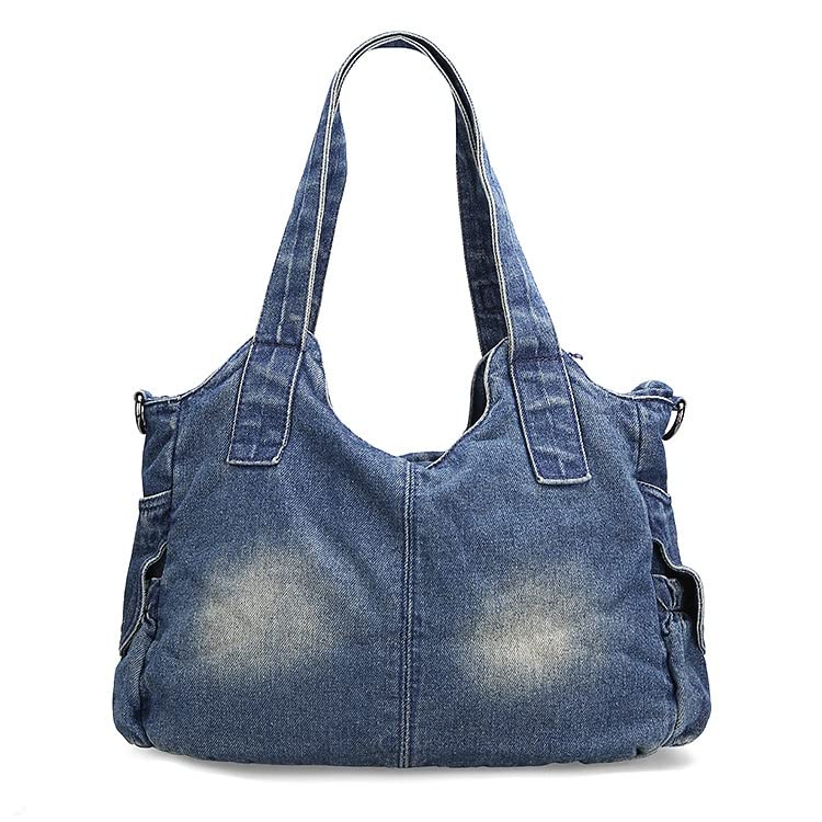 Bolso Hobo Denim para Mujer Azul Oscuro miniatura 2