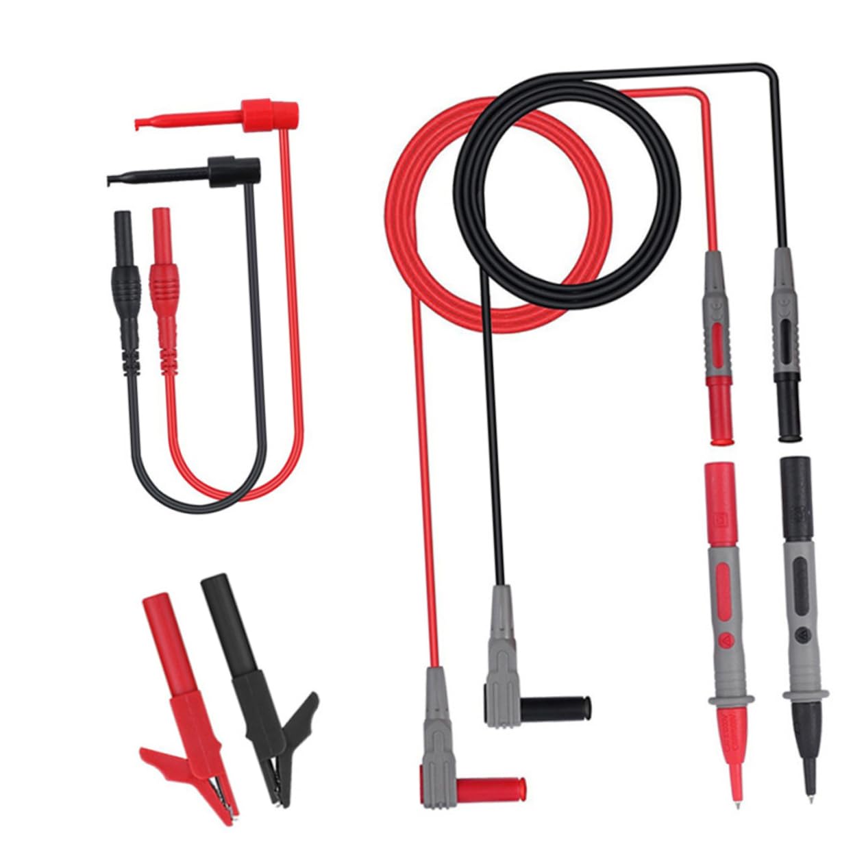 ULTECHNOVO 2pezzi Kit Di Prolunga Per Multimetro Di Prove Elettriche Con Clip Alligator e Probes Isolati Compatibile Con Multimetri e Strumenti Di Misura Comfort Grip e Test Accurati Per