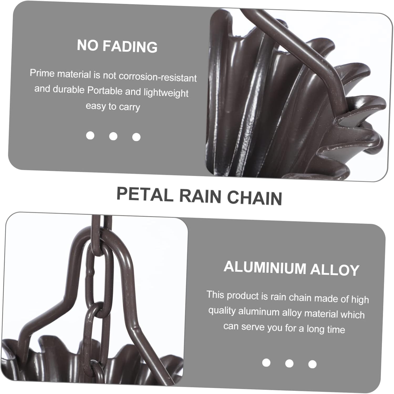 Hemoton Aluminum Alloy Rain Chain for Garden Decorative and Functional Gutter Rain Chain Petal Design Unique Gutter Villa Roofs