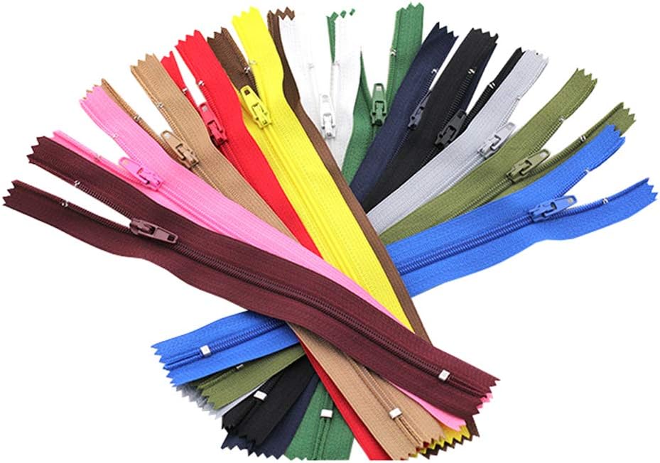 50Pcs 7 inch/18cm Nylon Closed Ended Zip Zippers Replacement Tailor