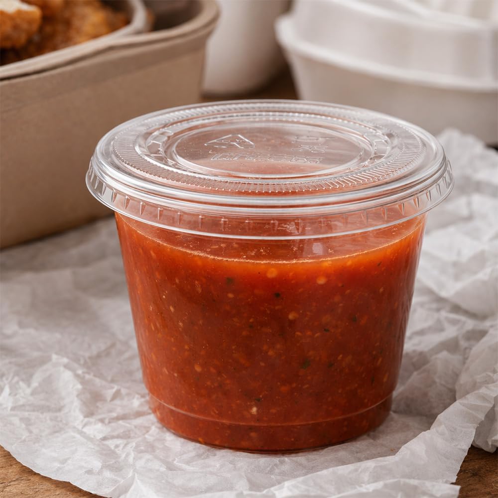 Plastic Lid for 1 oz Portion Souffle Cups, Clear, Case of 2500