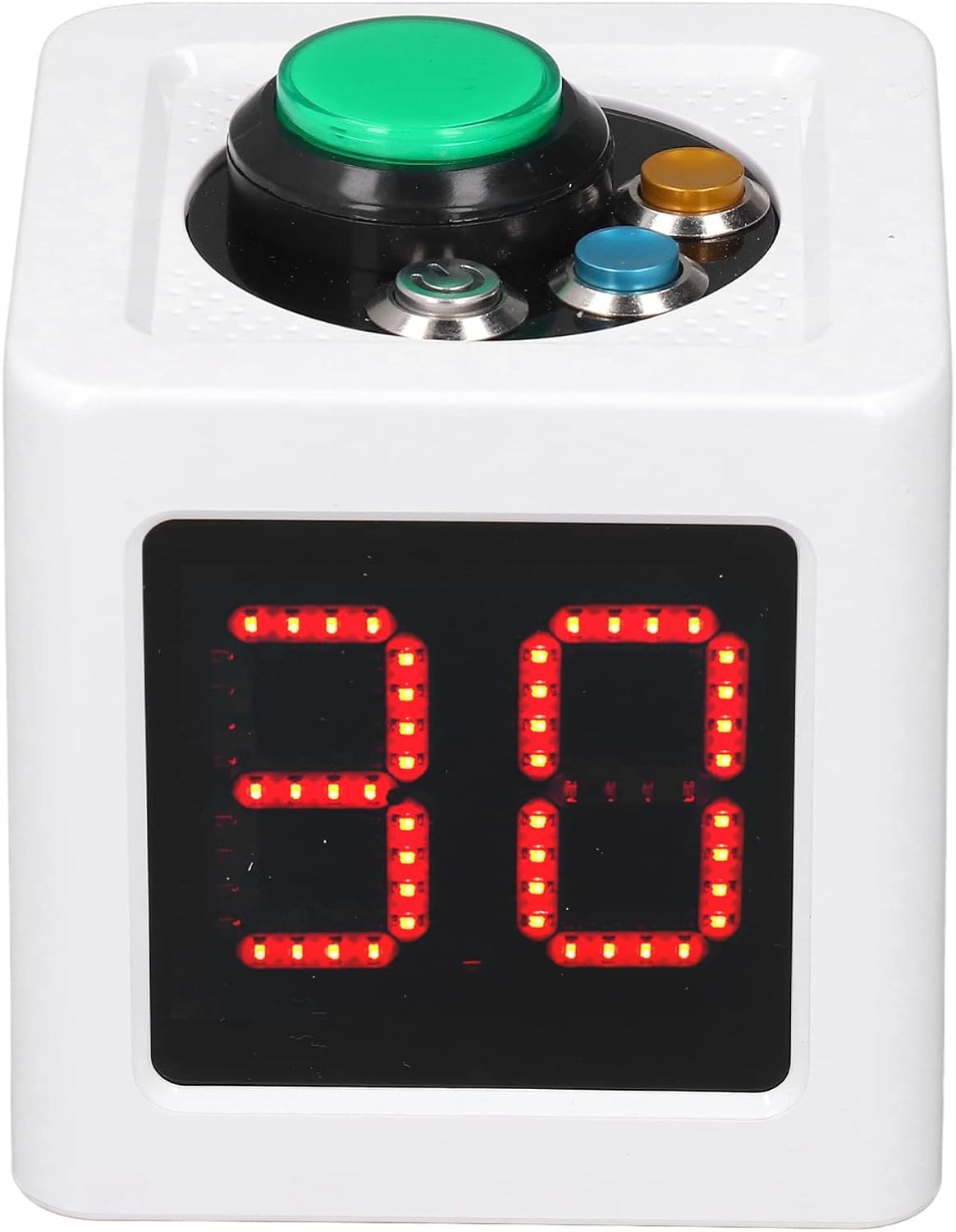 Temporizador Cúbico 4 Caras, Cronómetro Digital para Póquer, Ajedrez, Casino y Escuela, Pantalla HD 1,4 Pulgadas, 3 Botones Fáciles, Material ABS Resistente, Funciona con Pilas (3 AA No Incluidas)