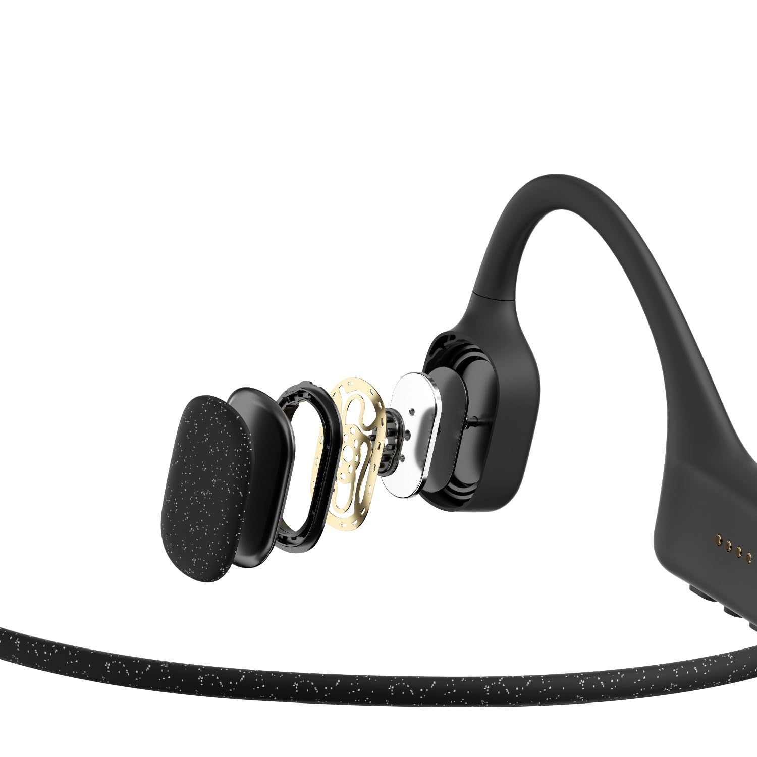 SHOKZ OpenSwim Open-Ear Kopfhörer zum Schwimmen geeignet mit integriertem MP3-Player | Farbe: Diamantschwarz