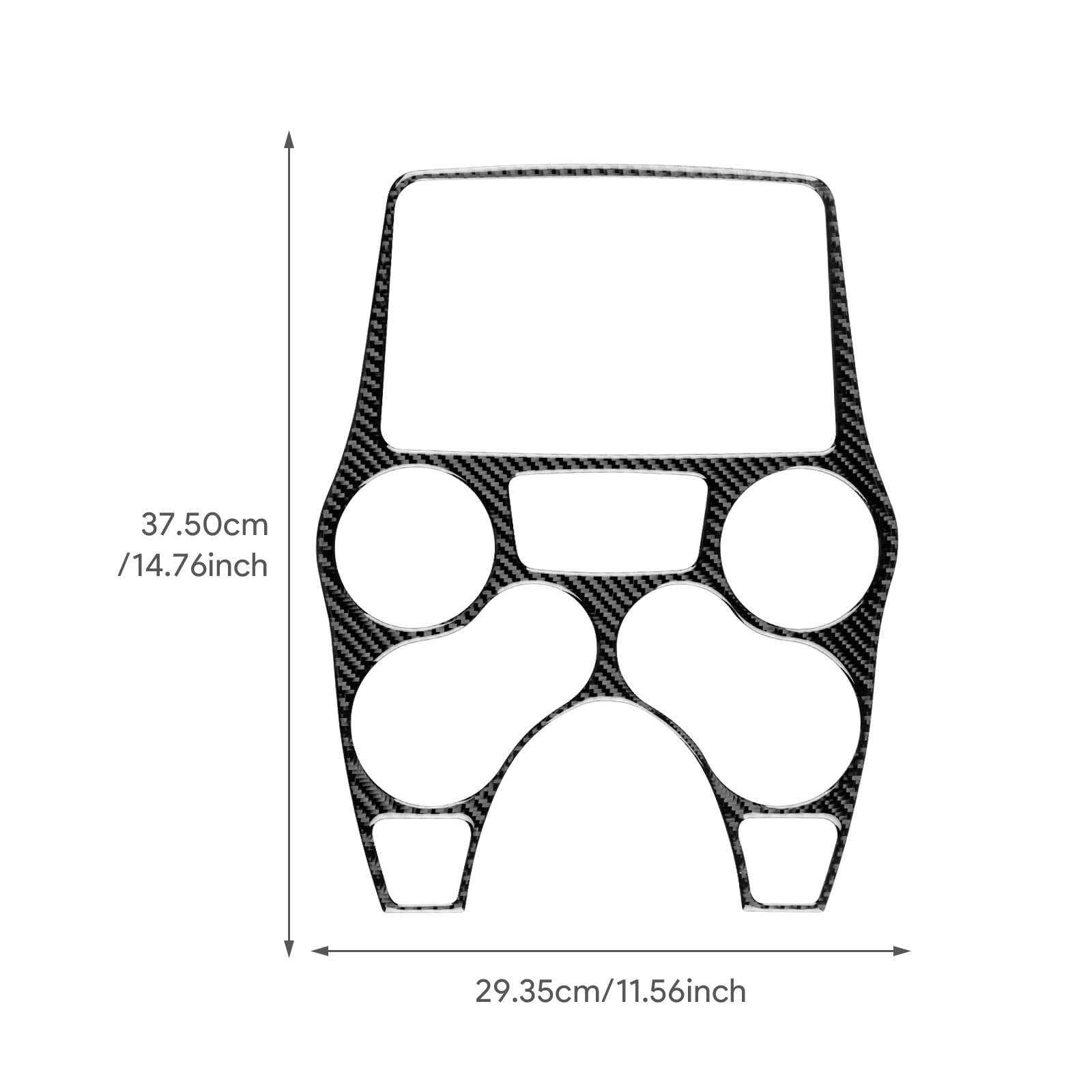 KUNGKIC Per Fiat Panda 169 2003 – 2011 in fibra di carbonio auto condizionatore centralizzato pannello di controllo telaio decorativo interno adesivo accessorio regalo (nero)