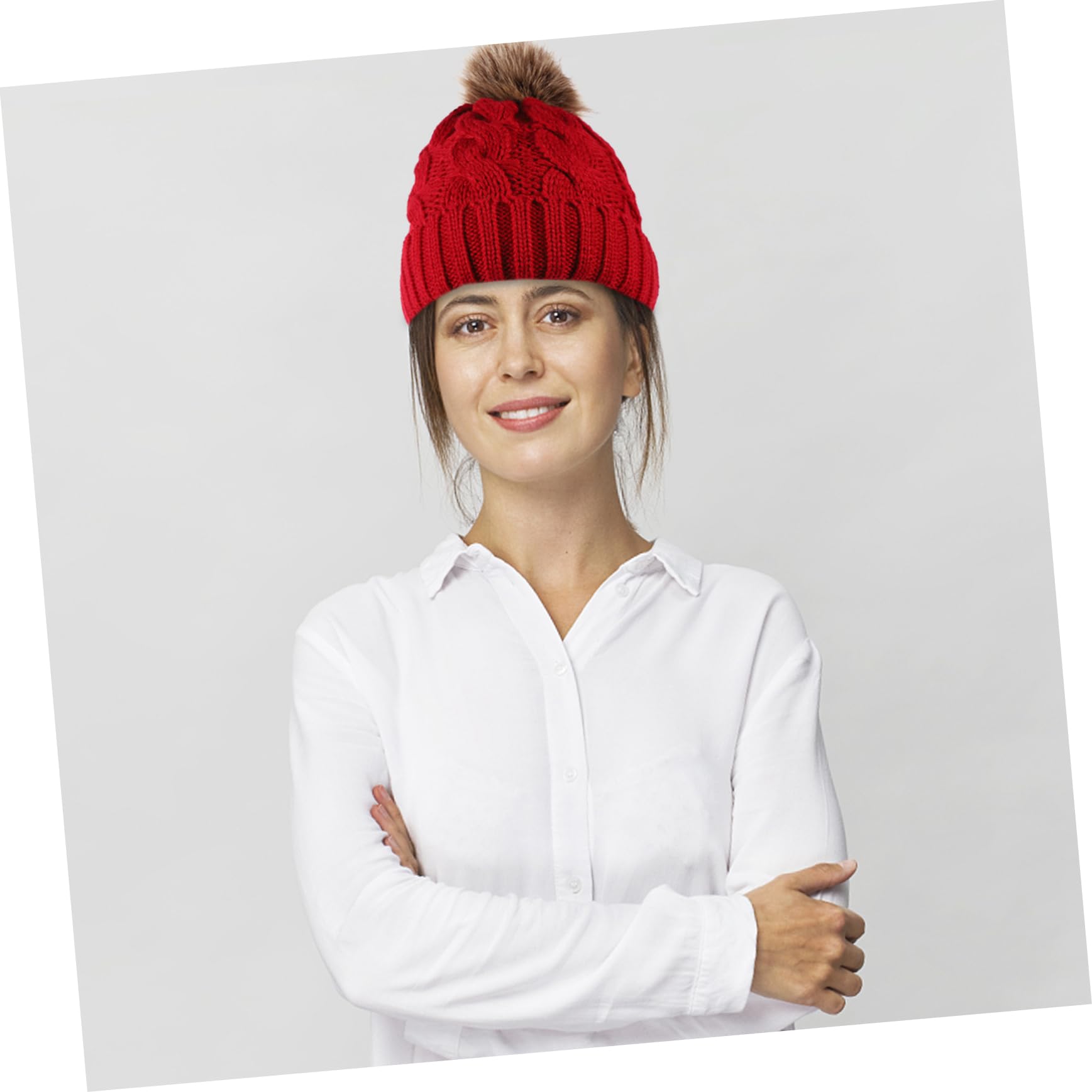 3 STK Wollmütze Mädchen Hut Damen Hüte Schachtelhalm Hüte Damen Und Mützen Hut Für Frauen Gestrickte Mütze Strickmützen Für Weibliche Strickmütze Wolle Rot