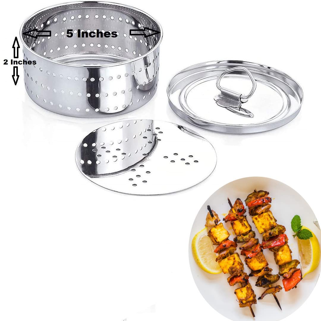 Dubbas - Round Paneer Maker, Easy to Use Stainless Steel Indian Cheese Paneer Press Mould - Size 5