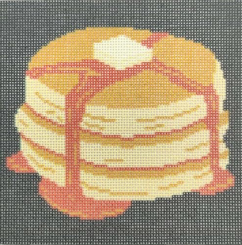 Howie's Needlepoint Needlepoint Canvas, 18CT Embroidery Stamped Patterns for Beginners or Advance, Printed Canvas(Sweet Pancakes,5X5inch)