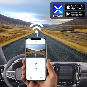 Fitcamx Front 4K+Rear 1080P Dash Cam Adapts for Volvo C40 Recharge EC40 2022 2023 2024 2025, OEM Style, Dual 2 Way HD Video, WiFi Connect & APP, Loop Recording, G-Sensor, Easy to Set, 128GB Card