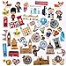 Baker Ross Platinum Jubilee London Icons 200 - Set di adesivi autoadesivi in schiuma per bambini, motivo: Big Ben, Corgis and More (PJ199)