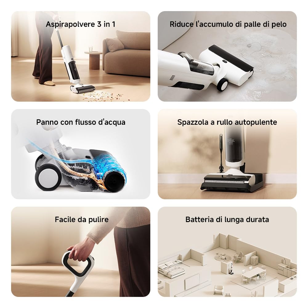 Xiaomi Truclean W20 Aspirapolvere lavapavimenti, 500 RPM, 15 kPa