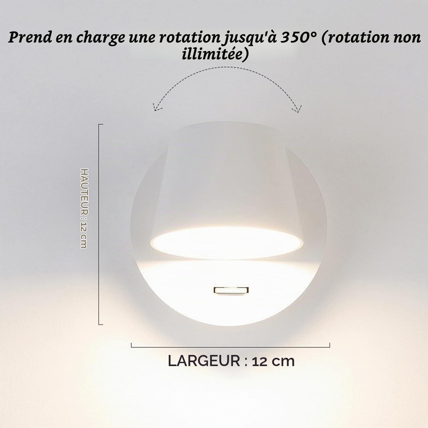 Applique Murale LED avec Interrupteur, Lampe Liseuse Murale