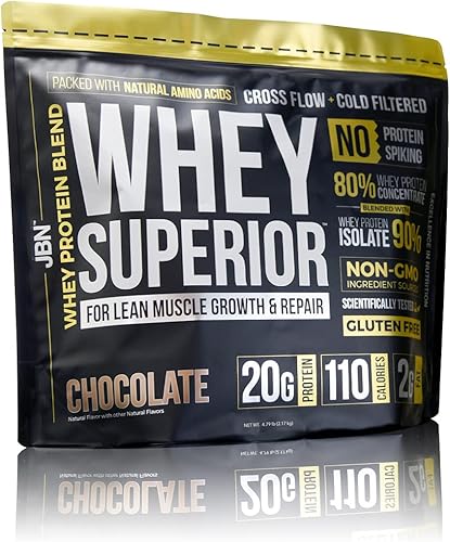 JBN Whey Superior Protein Powder Densidad de nutrientes - Concentrado de suero de leche - Caseína BCAA de origen natural 70 porciones Gran sabor