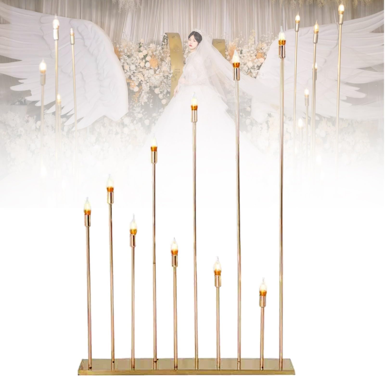 Portacandele da pavimento per matrimonio Candelabro da pavimento in metallo Portacandele a colonna Decorazione per feste e banchetti nuziali(B)