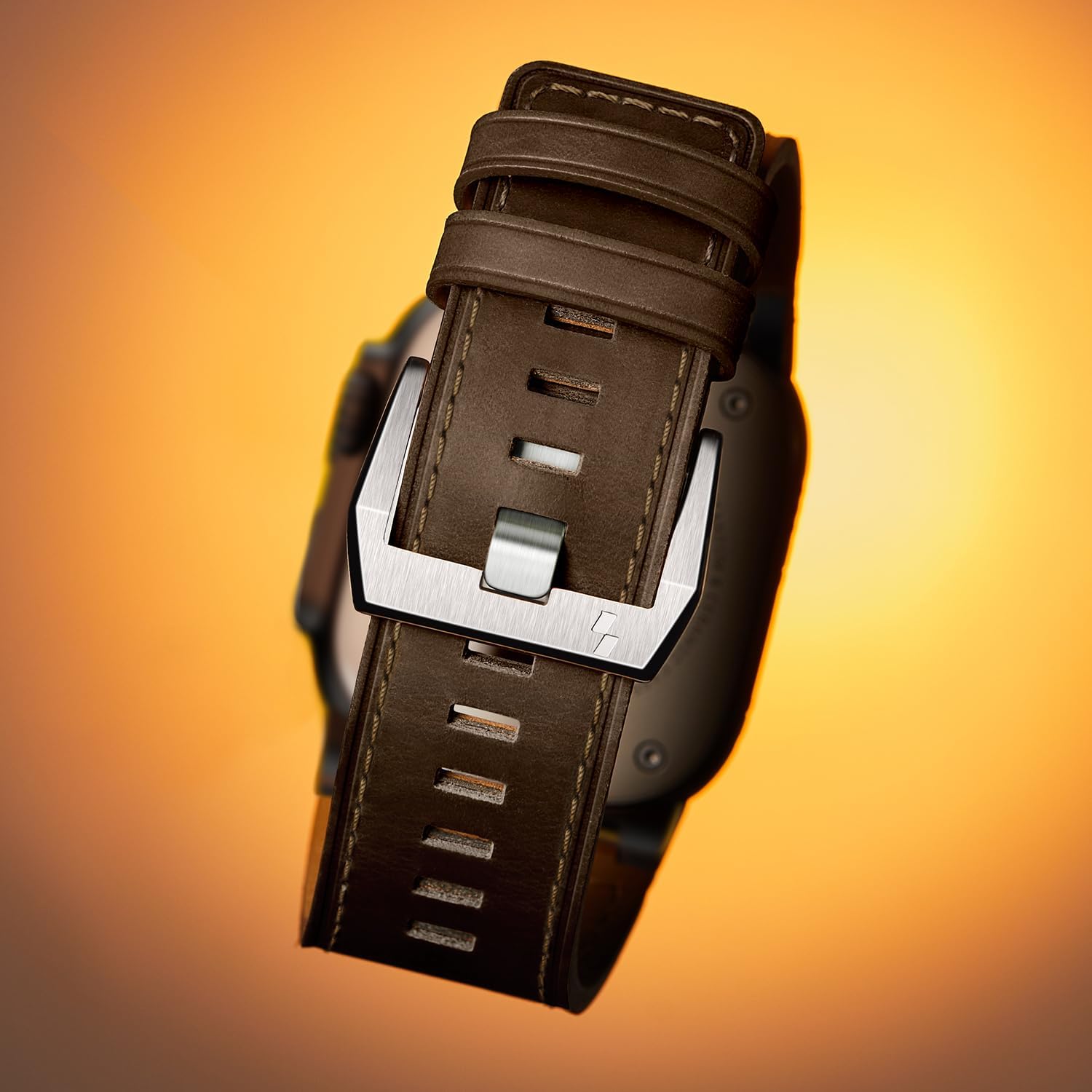 Suitisbest Leather Bands Compatible for Apple Watch Ultra Band 49mm 46mm 45mm 44mm 42mm, Genuine Calfskin Leather Replacement Strap Fits Men iWatch Series 11 10 9 8 7 6 5 4 3, SE 3 2 1, Ultra 3 2 1 - Image 2