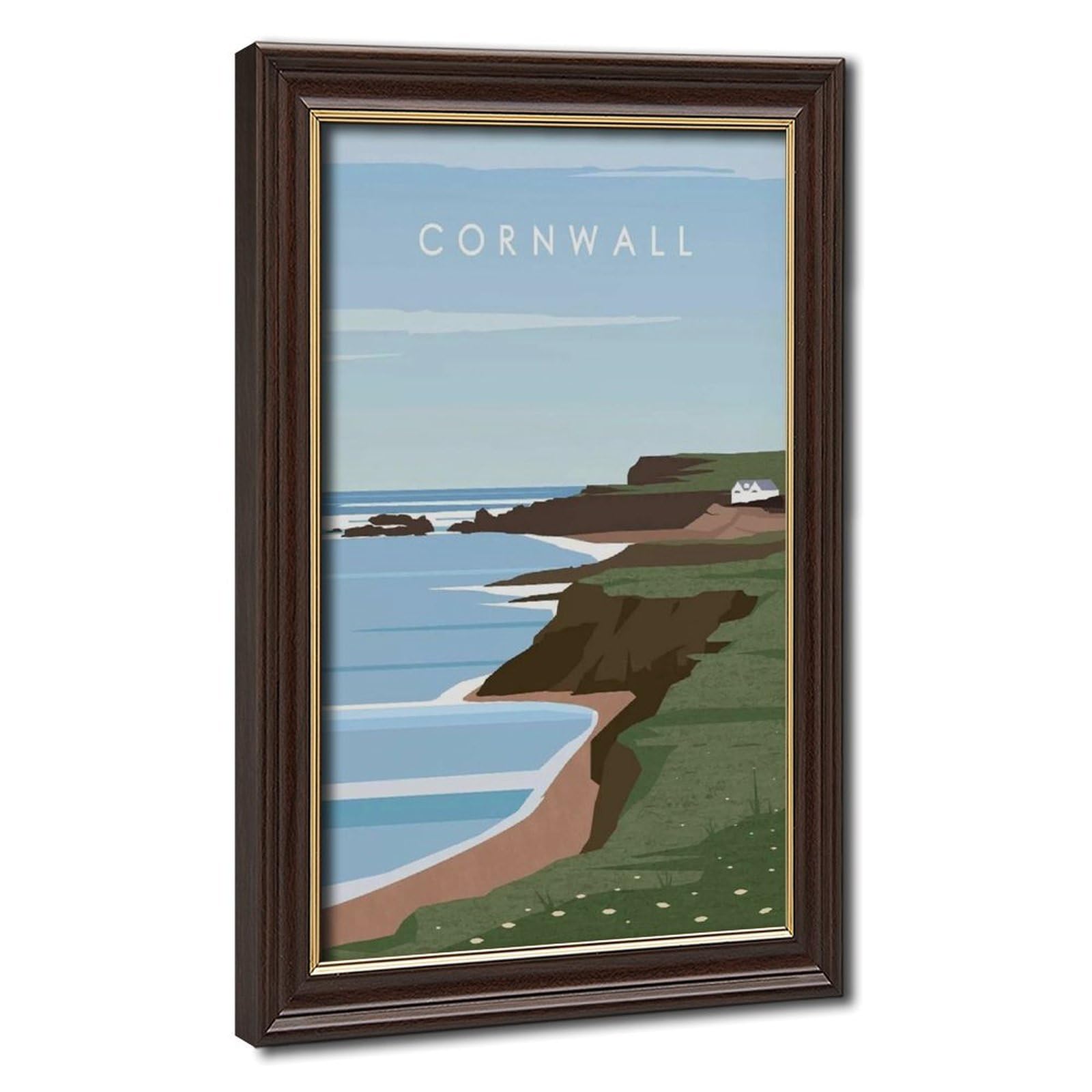 Bareronor Mokume Gane Frame-Style Cornwall Canvas Poster For Bedroom Decor Gift