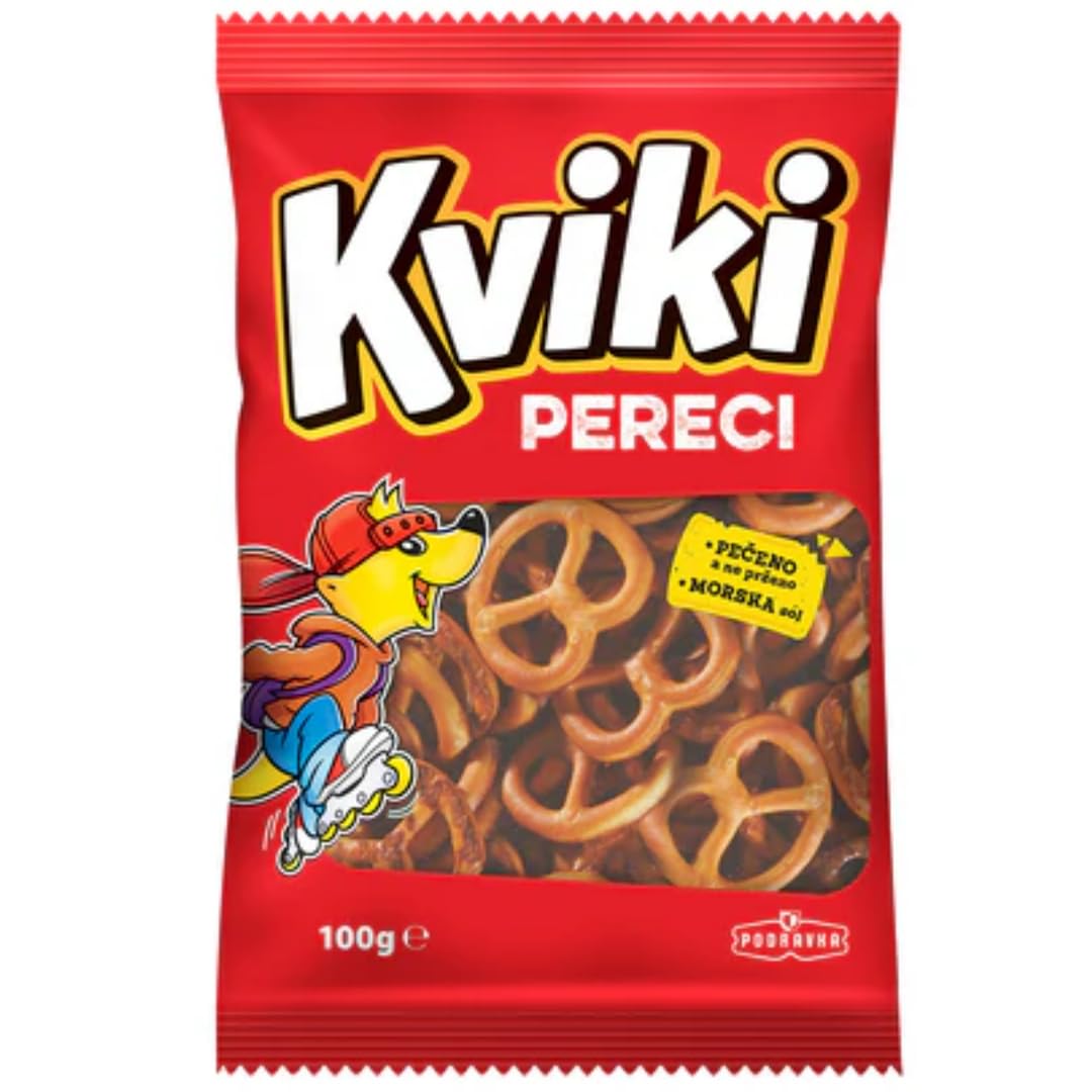 Podravka Kviki Mini Pretzels Cracker Galletas 100 gramos bolsa x 5 unidades