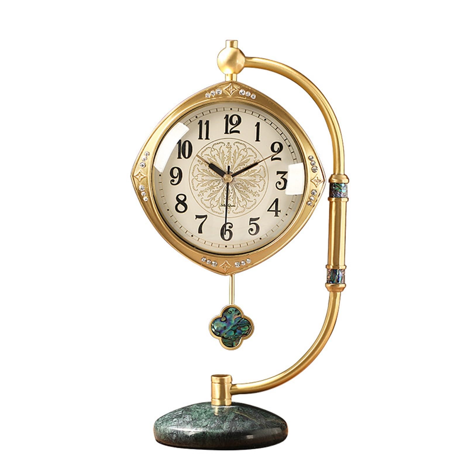 VHdryEDT Vintage Mantel Clock Fireplace Brass Table Clock Home Living Room Desktop Silent Decoration Retro Quartz Easy To Read