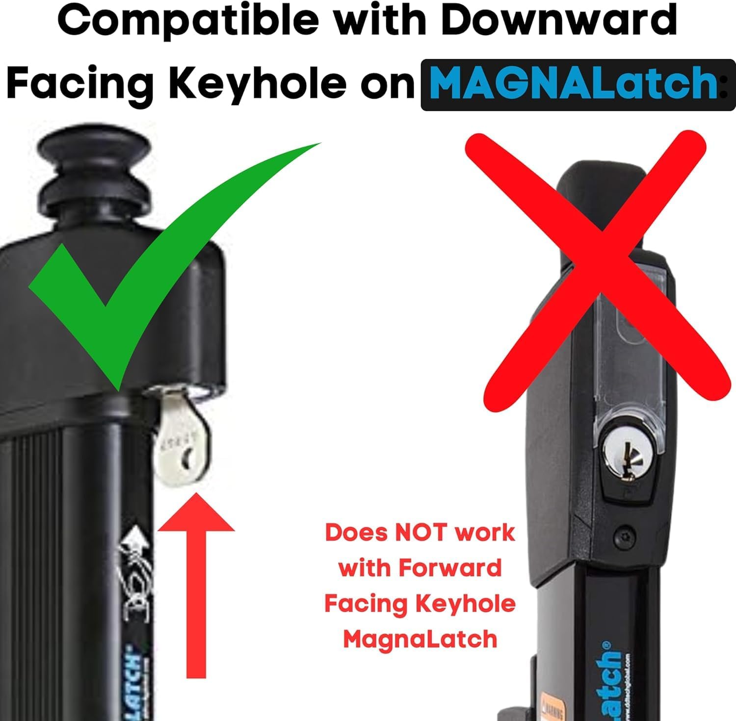 Key Replacement for Magna Latch Series 2 with Downward Facing Keyhole (Old Style) - Key 62462 for MagnaLatch & LokkLatch Pool Gate Models with Robby's Cloud Key Float Keychain (6 Pack)
