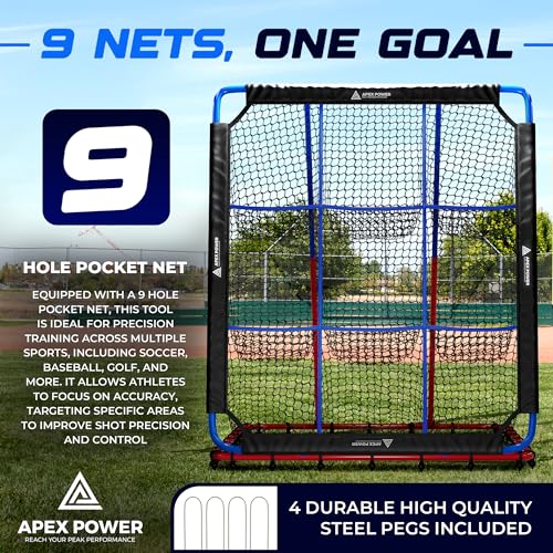 image for Apex Power Baseball Rebounder Net - Baseball Pitching Net w/ 12 Angles