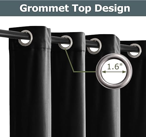 Miniatura 3 de Cortinas de terciopelo de 144 pulgadas de largo, cortinas de oscurecimiento de habitación para ventanas altas, paneles de ventana con aislamiento