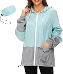Zando Veste de pluie pour femmes avec imperméable à capuchon pour les femmes Vestes de pluie légère pour femmes Manteau de pluie empaquetable pour femmes imperméable