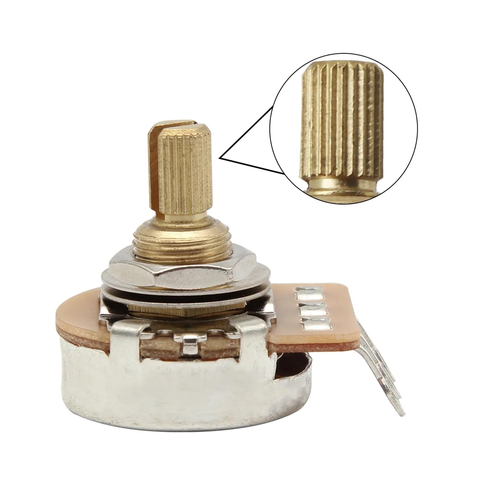 Potenciómetro lineal para guitarra, 10 potenciómetros de guitarra 250k, latón, eje corto 3/8 pulgadas, 24 dientes, 15,5mm(10PCS B250K)