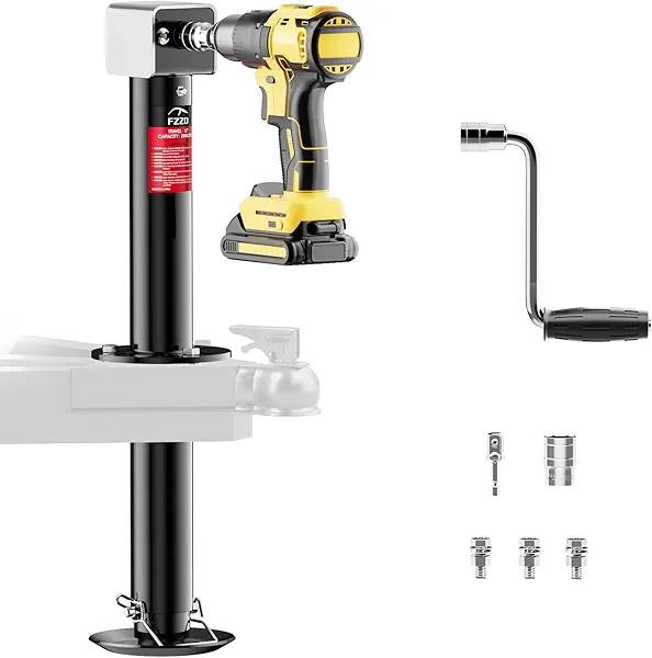 FZZD 5000 lbs A-Frame Trailer Jack, 20-24V Cordless Drill Compatible, 23" Lift, for Utility,RVs