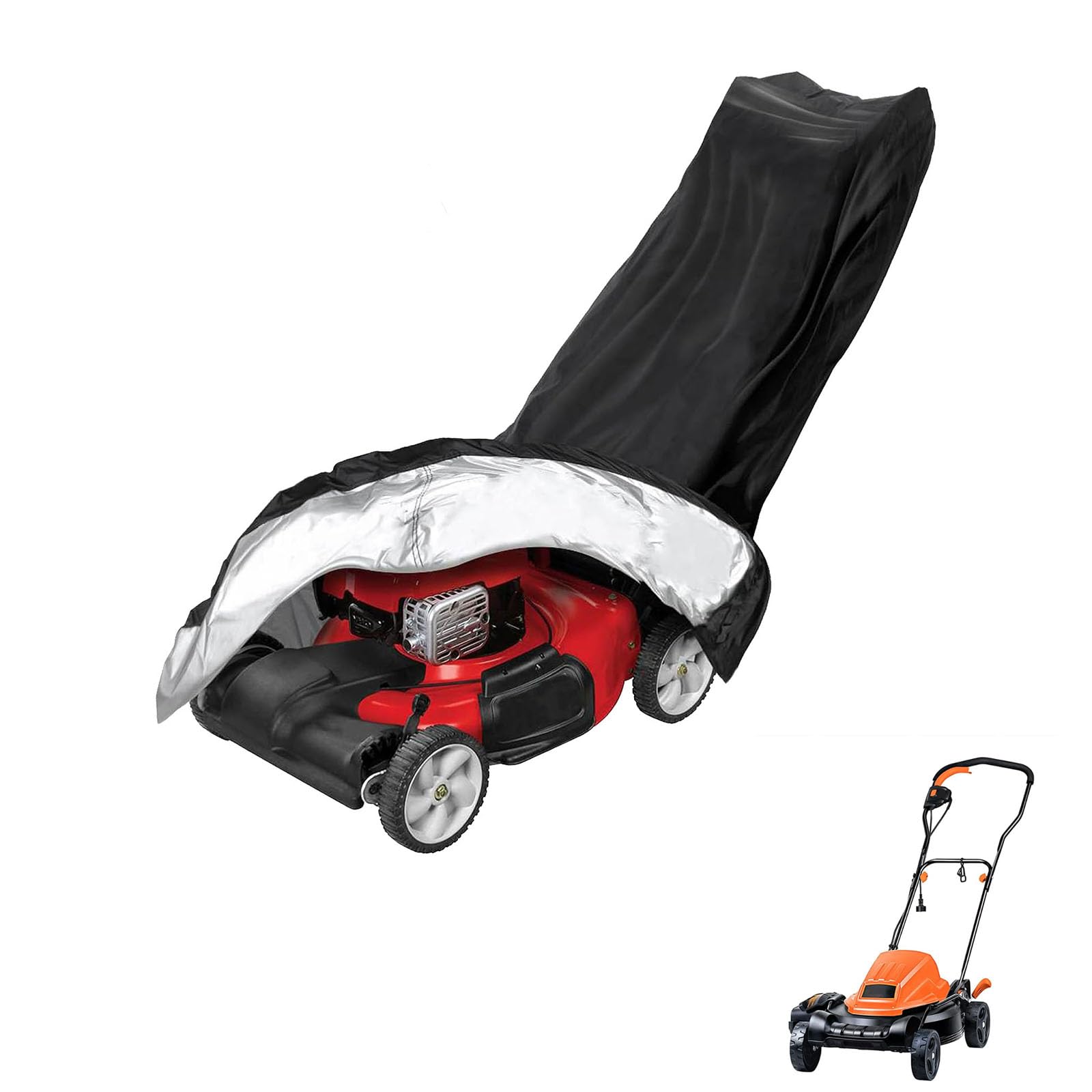 lawnmower cover Compatible with LawnMaster ME1218X Electric ,waterproof and sun,suitable for indoor and outdoor use all year round, comes with a storage bag — image 1