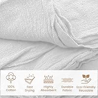 Vista 2 de Cotton Shop Towels - Paquete de 50 toallas de limpieza de 13 x 14 pulgadas, trapos absorbentes y toallas de limpieza multiusos para automóviles