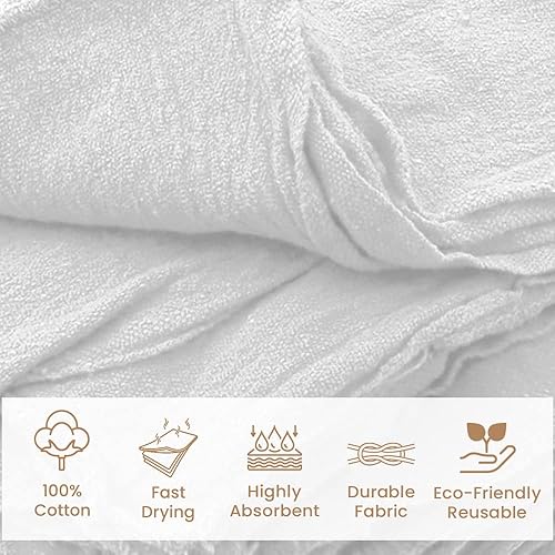 Miniatura 2 de Cotton Shop Towels - Paquete de 50 toallas de limpieza de 13 x 14 pulgadas, trapos absorbentes y toallas de limpieza multiusos para automóviles,