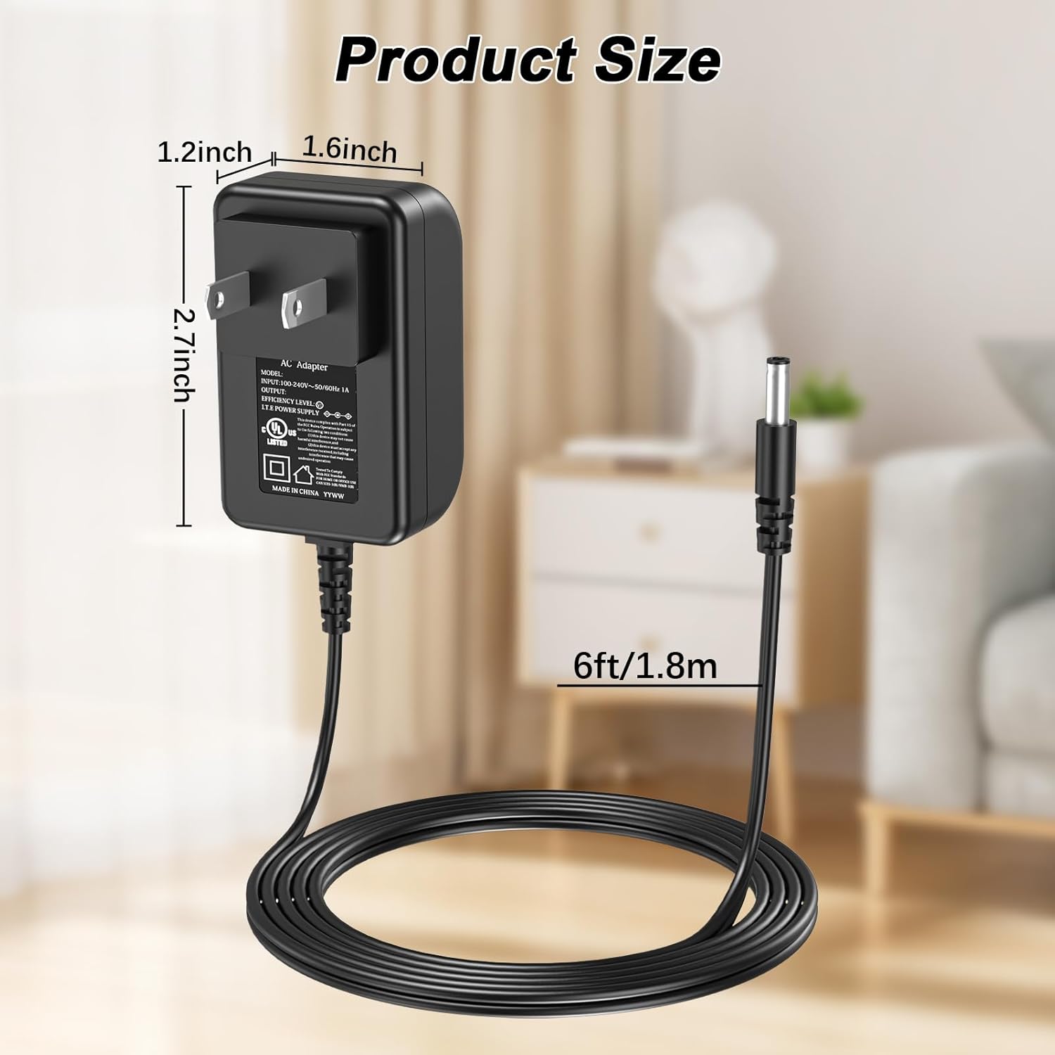 15V Speaker Charger Replacement for Turtlebox Gen 2: Loud! Outdoor Portable Bluetooth 5.0 Speaker AC Adapter Charger Power Cord Supply with UL Listed - Image 9