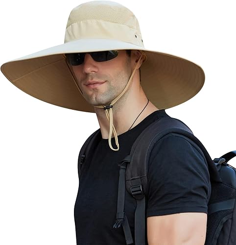 Sombrero de sol de ala ancha para hombres y mujeres, protección UV, ventilado, sombreros de verano para pesca, senderismo, jardín, playa