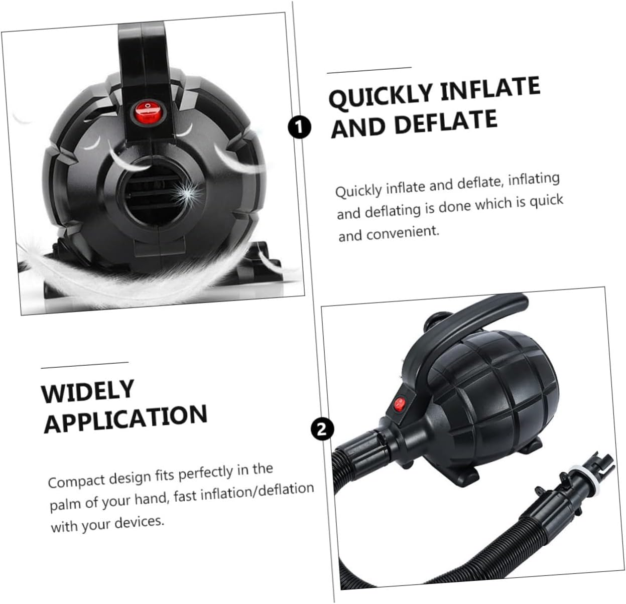 Electric Air Pump for Gymnastics Inflatable Boats Air Beds More High Pressure Compressor with Multiple Nozzles for Versatile Plug