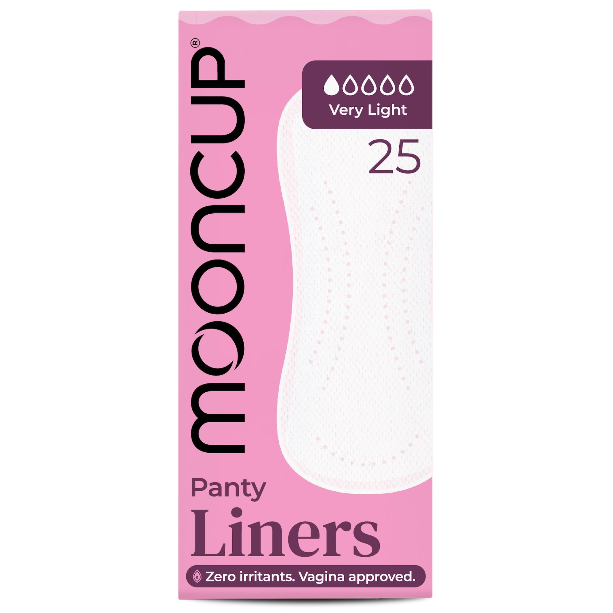 Mooncup Panty Liners - Secure Fit, Breathable & Biodegradable - 25 Count